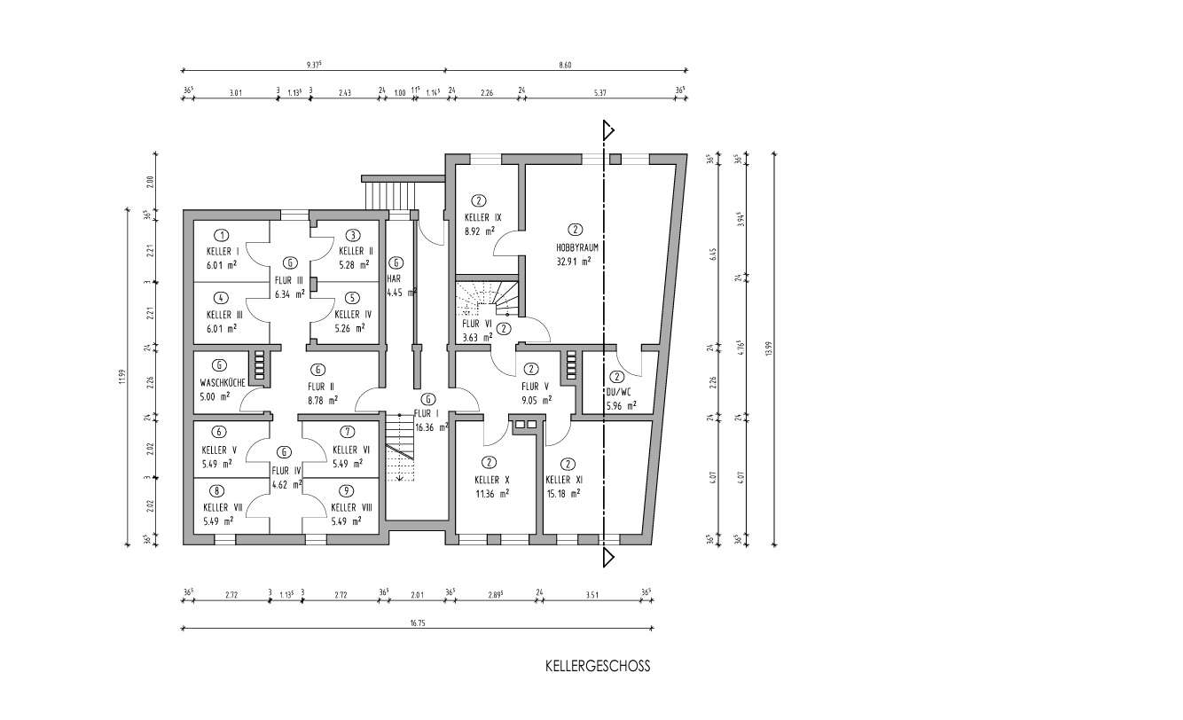 Bauzeichnung Einheit 2 Grendtor 14 _ Essen-Steele UG